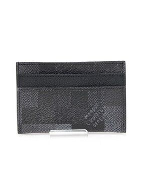 Louis Vuitton Card Case Double Damoflage Black Canvas Business
